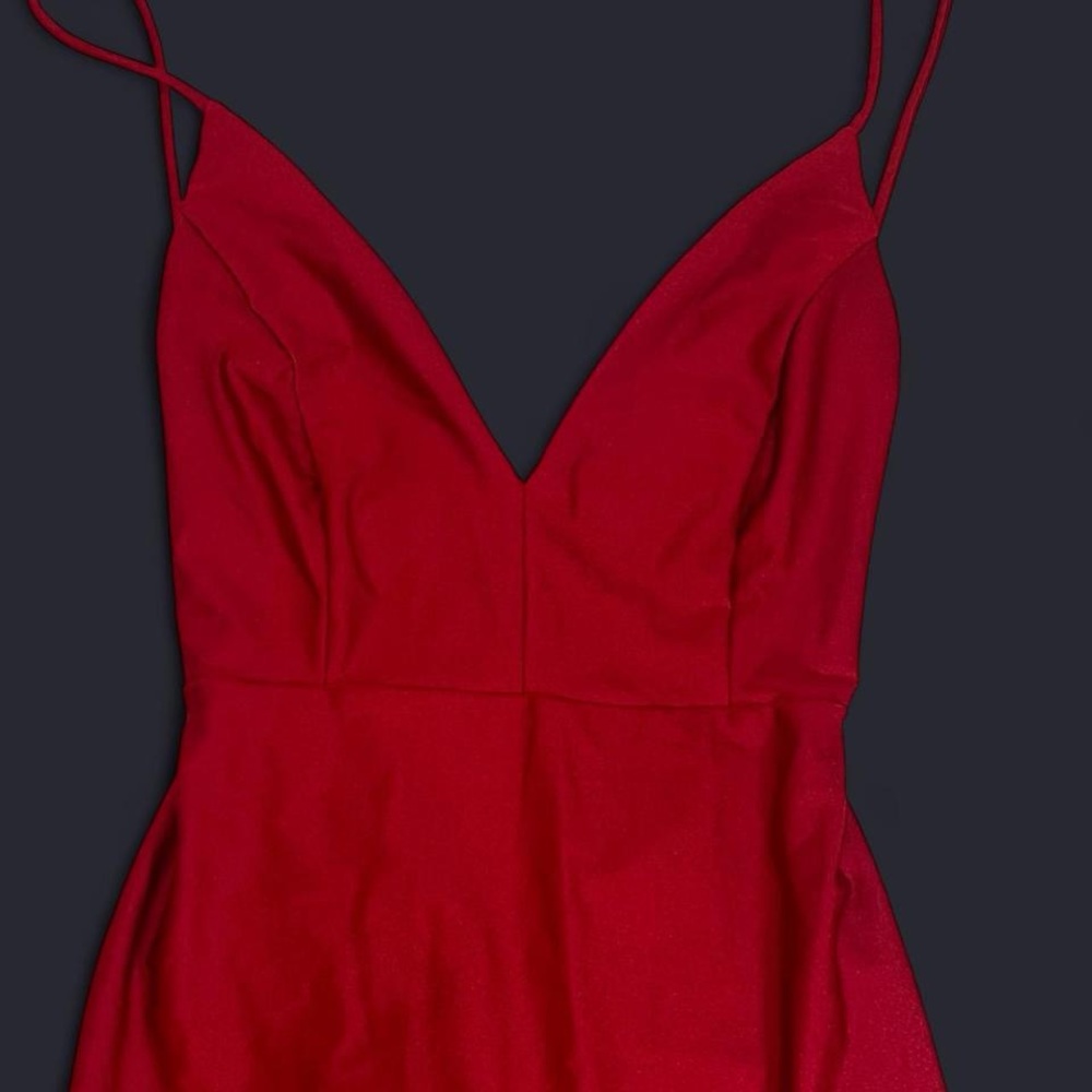 Elegant Red Spaghetti Strap Dress